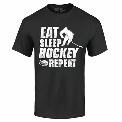 Eat Sleep Hockey Repeat T-shirt Magliette da Hockey