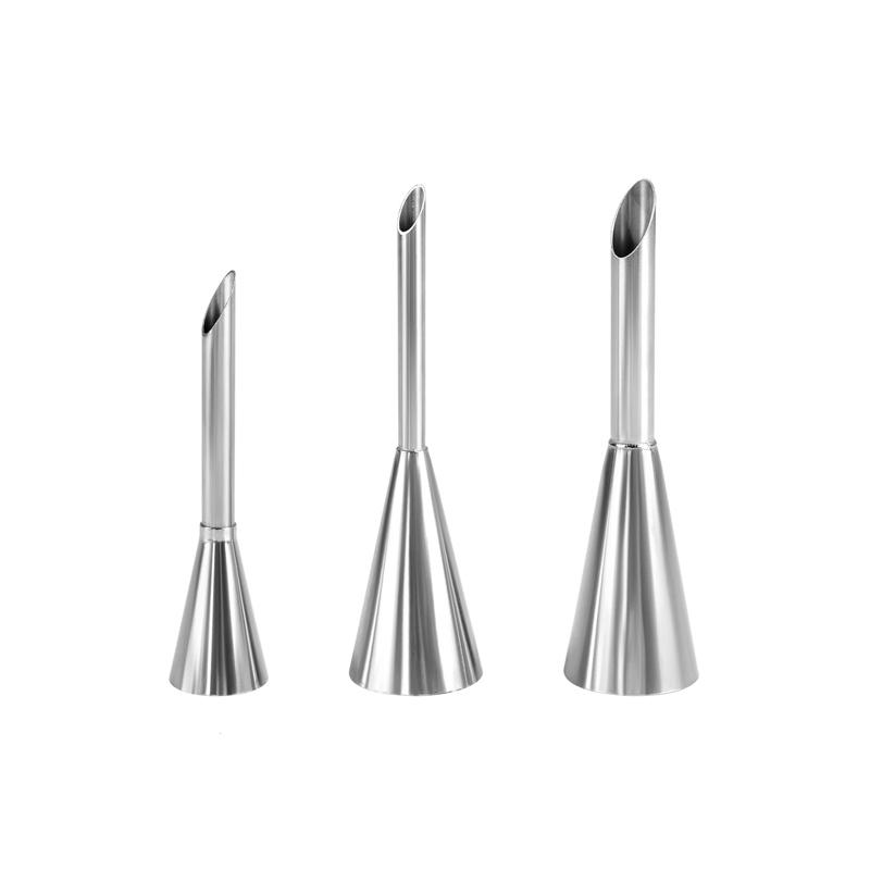 3Pcs Cream Icing Piping Nozzle Tips Set Stainless Steel Puff Mouth Puff Nozzle Tip Kit DIY Cupcake Puff Nozzle Tips Baking Tool