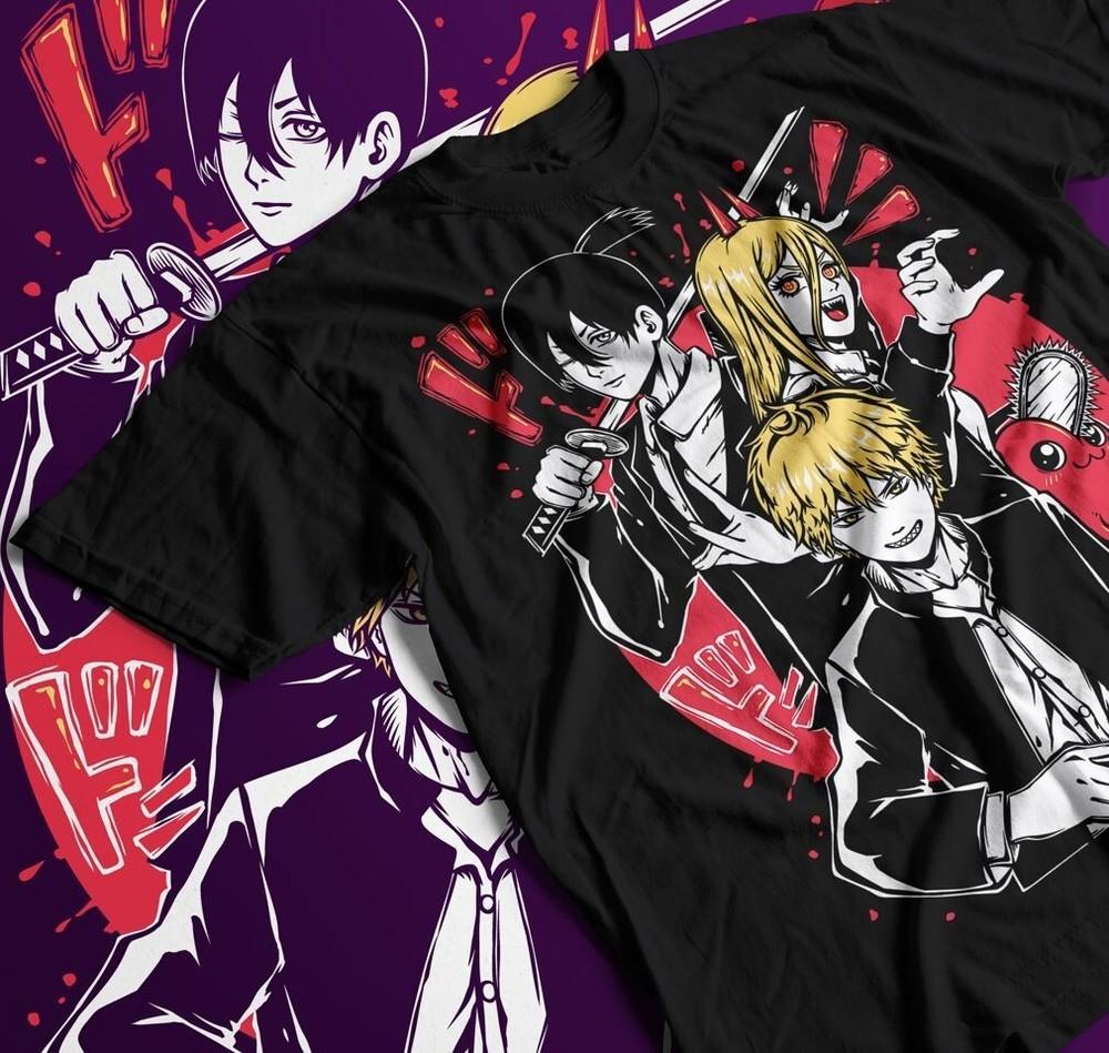 

Chainsaw Man T-Shirt Denji and Makima T-Shirt Anime Manga T-Shirt Pochita Shirt 4XL