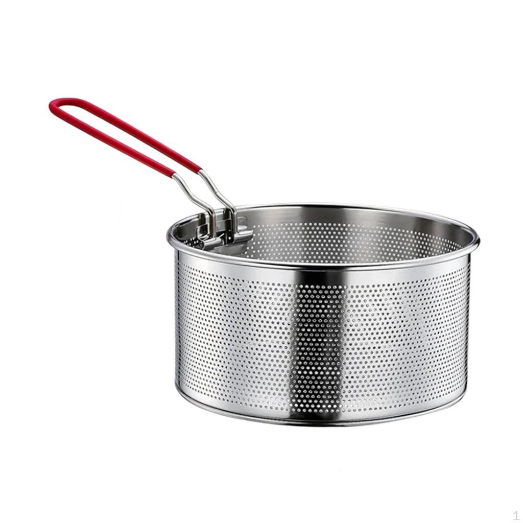 Deep Fryer Basket Food Dumpling Strainer Multipurpose with Handle Noodle for Draining