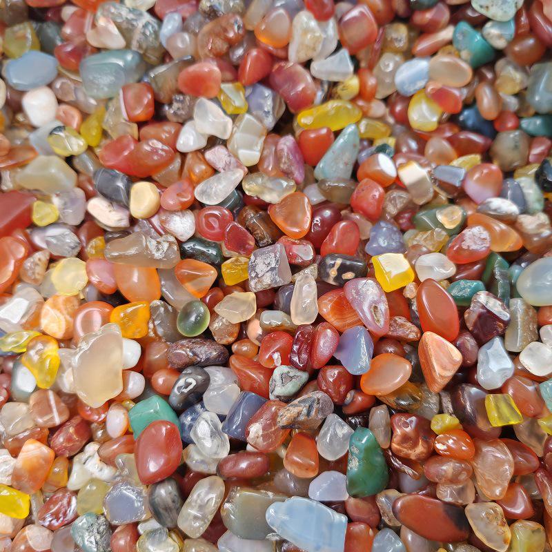 Seven-Color Agate Gravel: Irregular Stones for Pots, Landscaping, Aquariums, and Mandala Decor