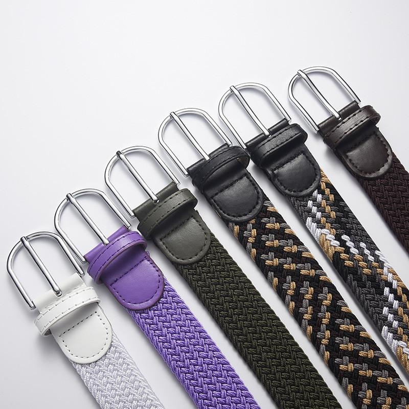 Stylish Woven Stretch Casual Mens Belt With Alloy Buckle For Fashionable Wear