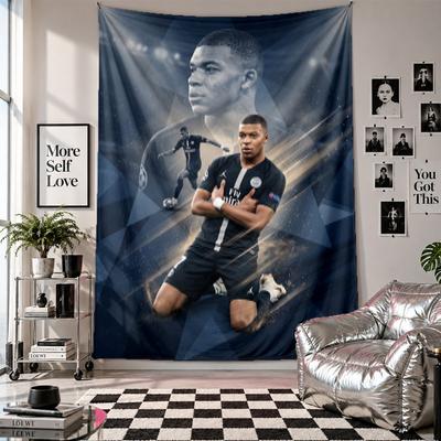 Kylian Mbappe Duvar Gobleni Ev Dekorasyonu Yatak Odası Oturma Odası Arka Planı için Duvara Asılan Kumaş