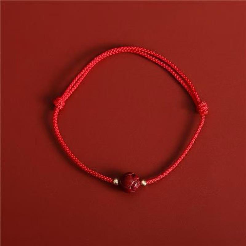 Hand Woven Thin Red Rope Good Luck Chinese Style Bracelet For Couple Men Women Children