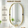Wall Mirror, Bathroom Mirror with Elevated Aluminium Alloy Frame, 60 x 90 cm, Gold Tone