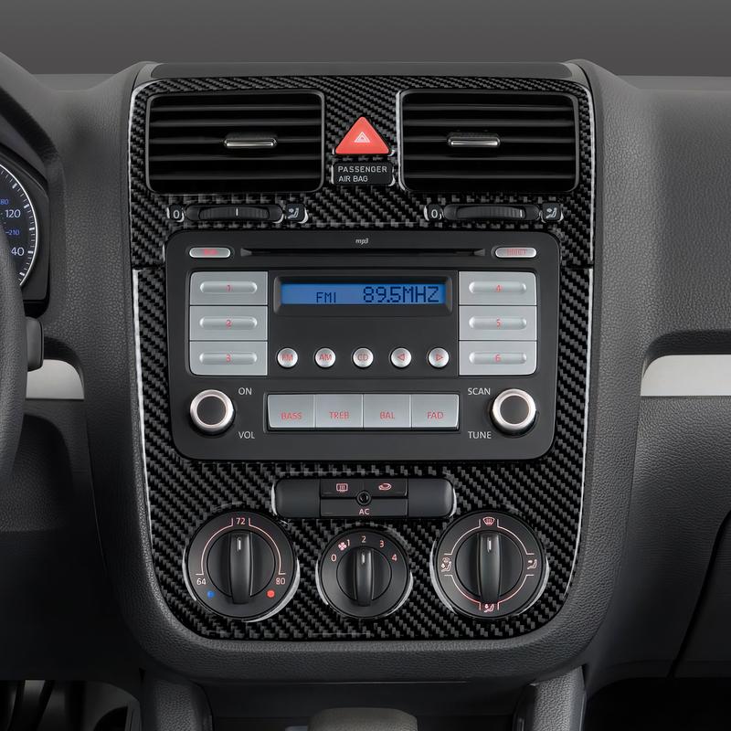 For VW Jetta V Golf V MK5 R32 GTI Plus Variant, Central Air Outlet Panel, Carbon Fiber Interior Sticker, Car Trim Accessories