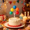 Farverige Mini Ballon Kagepynt Plastik Ballon Pinde 5 Balloner Dessert Cupcake Dekoration til Fødselsdagsfest Bryllupsfest