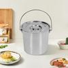 12L Stainless Steel Bucket w/ Lid, Durable 1mm Thick Metal Pail, Multi-Purpose Storage Container for Kitchen,Camping,Outdoor Use
