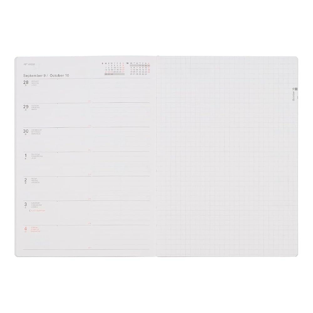 [Delfonics Planner 2027 Edition / Starts October 2026] B6 Kitri Horizontal Light Pink