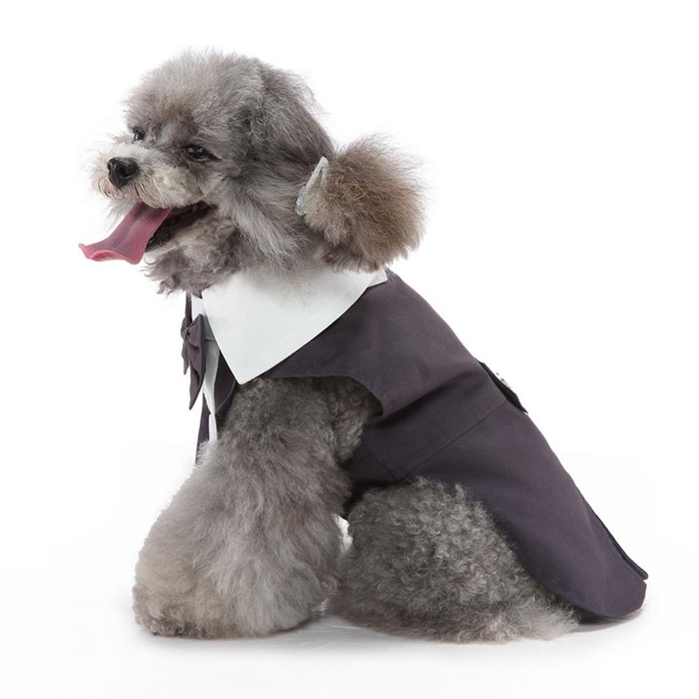Detachable Bow Tie Dog Tuxedo Outfit Smooth Suit Fabric Cat Formal Costume Dog Formal Occasion