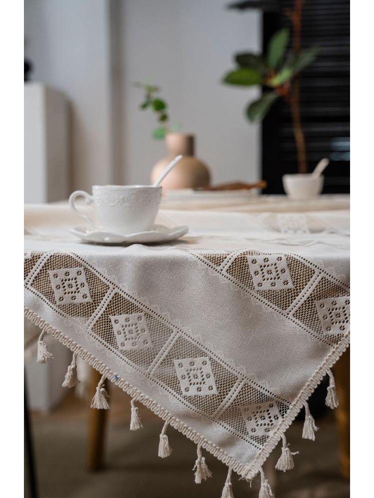Stary rustykalny obrus - Biały koronkowy wzór Prostokątny pokrowiec na stół, Maszynowo wykonany materiał samoprzylepny na wesela, imprezy, wystrój domu, jadalnię, kemping
