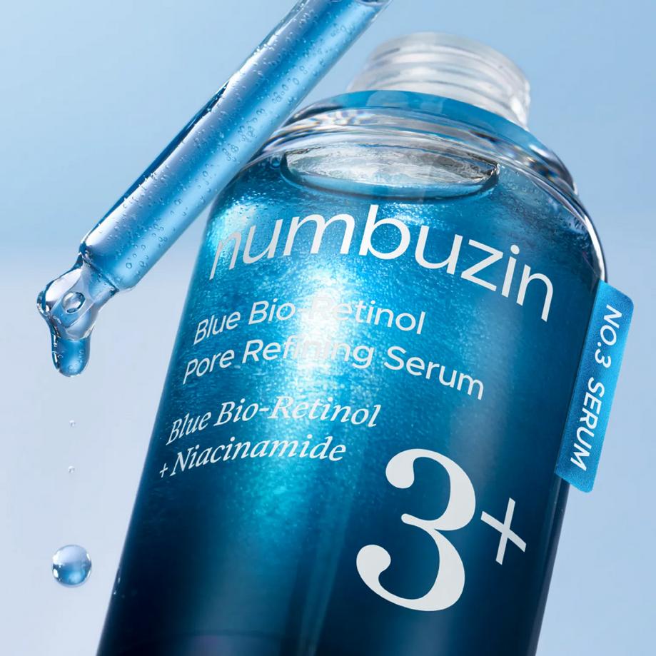 NUMBUZIN Nr.3+ Blue Bio-Retinol Porenverfeinerndes Serum 30ml, Feuchtigkeitsspendend, Koreanische Kosmetik, K-Beauty