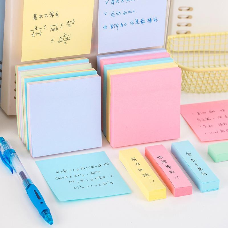 Colorful Sticky Notes, High-adhesion Office Tear-off Stickers, Cute Student Message and Note-taking Notebook