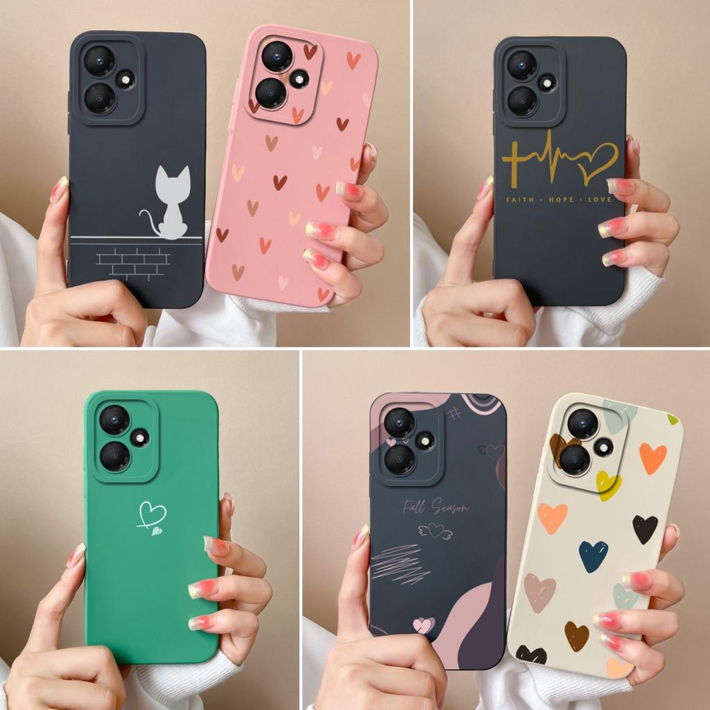For Infinix Hot 30 Play 30i 4G 5G Phone Case Butterfly Liquid Silicone Camera Protection Back Cover For Infinix Hot30 Funda Capa
