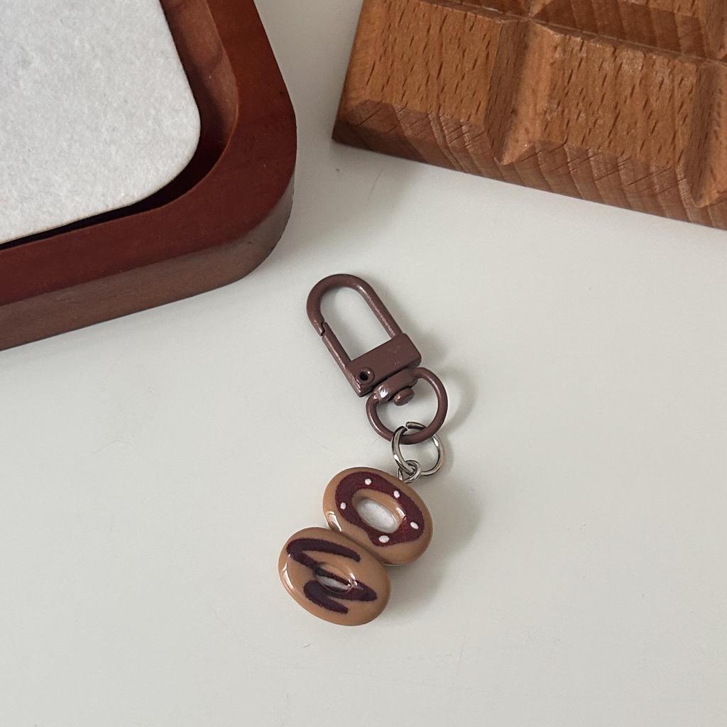 Chocolate Bear Biscuit Keychain: Food Toy Bread Pendant for Friends & Couples