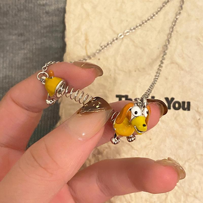 Y2K Cute Dog necklace Female Niche Design Spring Adjustable necklace For Girl Men Creative Grunge 2000s EMO Jewelry New Accessories