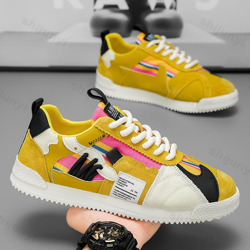 Fashion Large Size Men's White Sneakers Autumn Comfortable Non Slip Running Shoes Luxury Soft Sole Fashion Lace Up Outdoor Casual Shoes