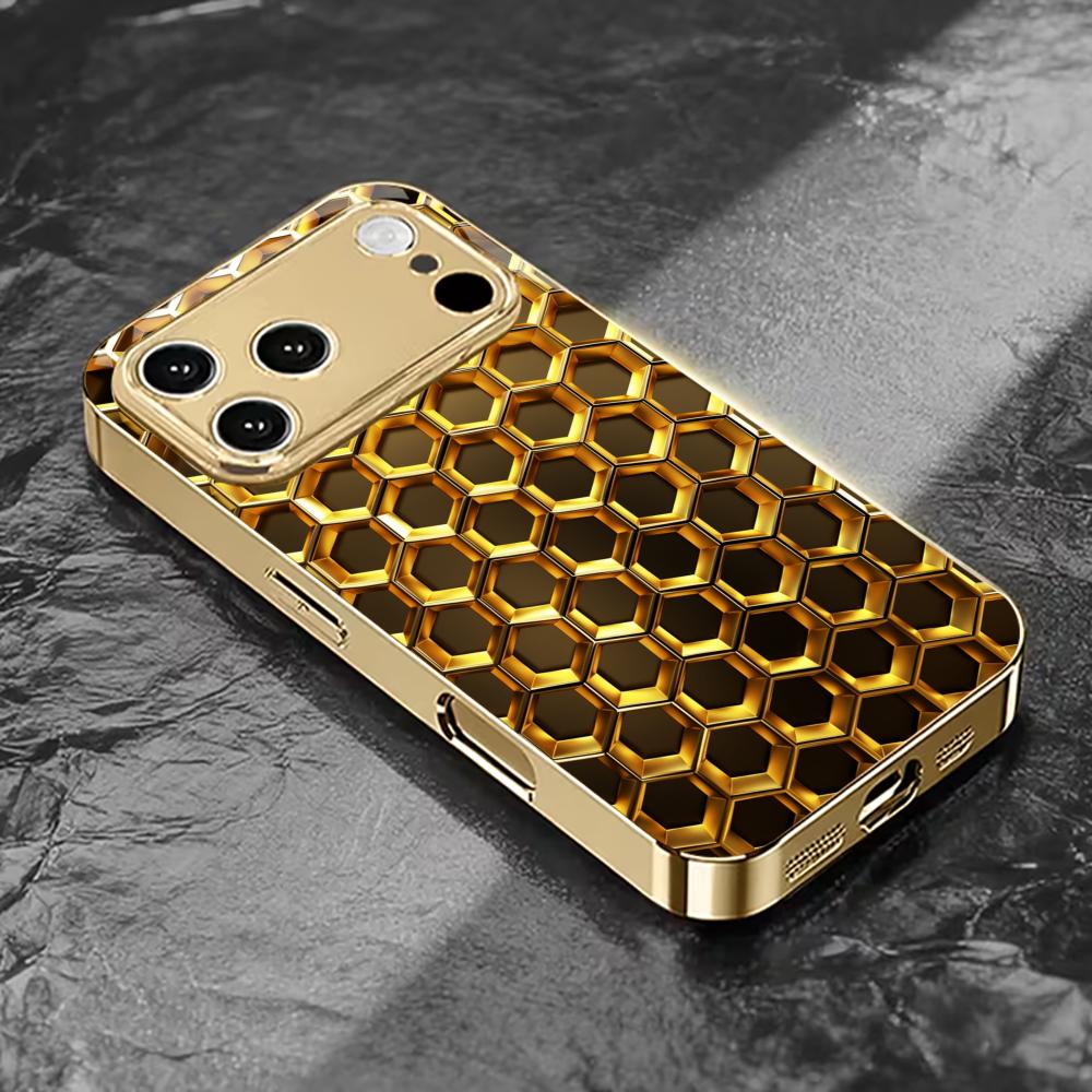 Elegante Lussuosa Custodia per Telefono di Fascia Alta Vetro Galvanizzato Custodia per Telefono per iPhone 17 16 15 14 13 12 11pm Pro Plus Resistente alle Cadute