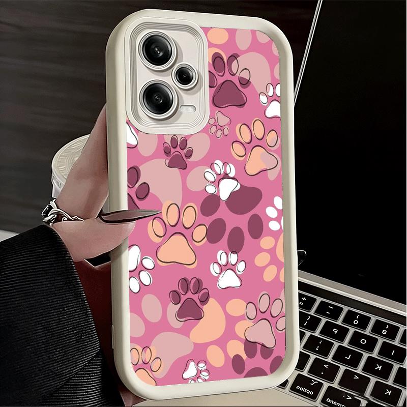Phone Case for Xiaomi Redmi Note 15 14 13 Pro Plus Dog Footprint Paw Cute Pattern Shell 12S 11 11S 11T 5G 14S Soft Silicone Fund