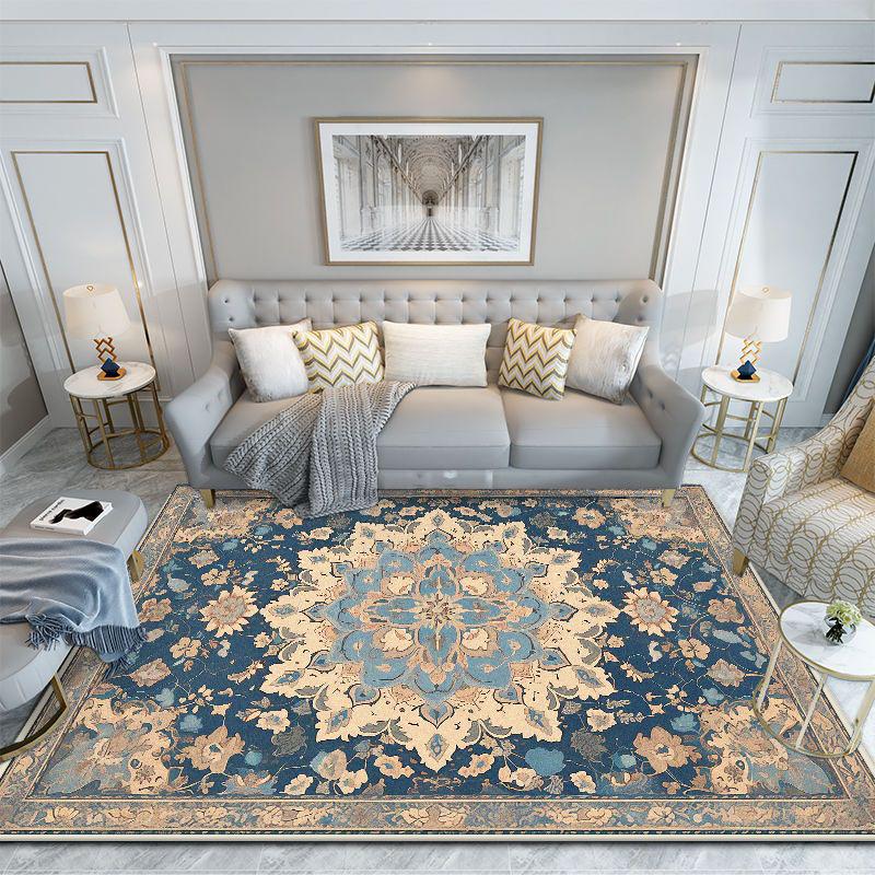 Bohemian Non-slip Carpet for Living Room Fluffy Office Gaming Room Area Rug Floral Design Style Room Decoration Home Mats Soft