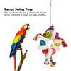 Bird Playing Toys Loofah Sponge Cotton Rope Hanging Parrot Rattan Biting Chewing Standing Rack Toy