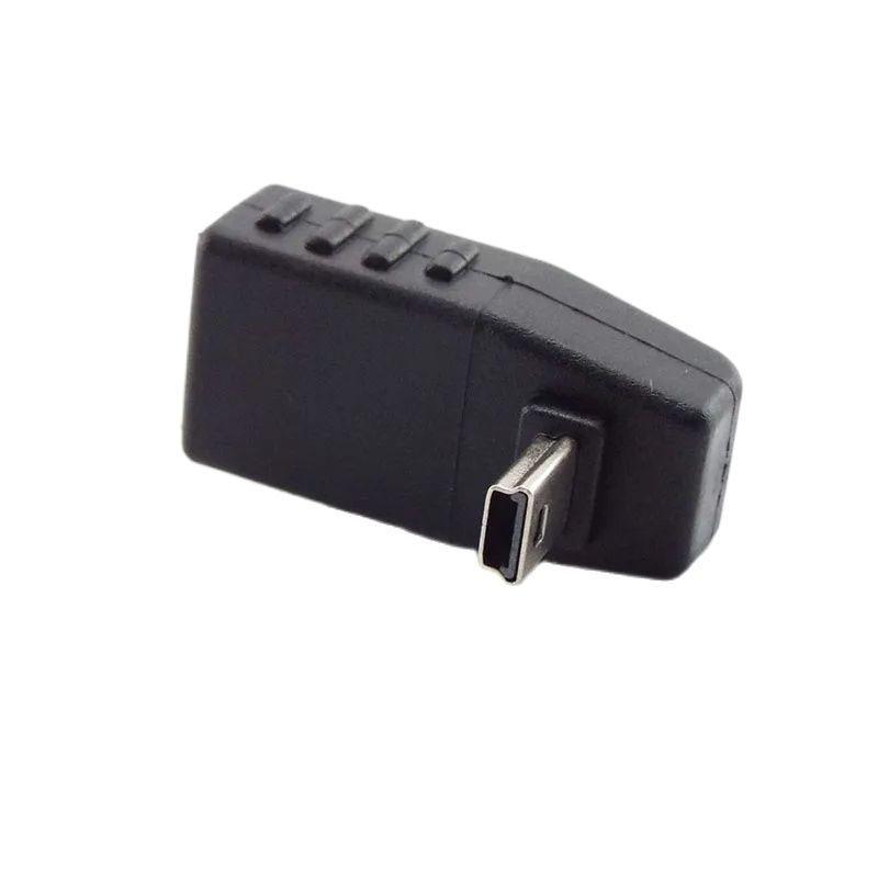 Mini USB 5kolíkový samec na USB typ A samice 90stupňový úhlový převodník Konektor dat synchronizace OTG adaptér pro auto PC Tablet Telefon U-Disk