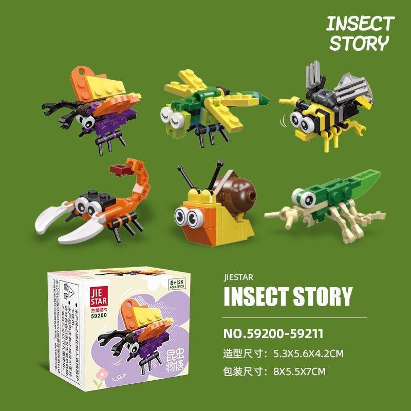 Insect Model Small Particle Building Blocks Spider Scorpion Animal Puzzle Assembly Education Toys for Children Kindergarten Gift