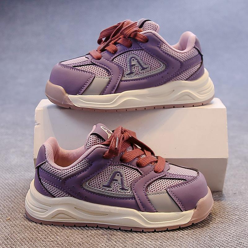 Girls' Shoes 2025 Summer New Children's Mesh Breathable Sports Shoes Medium and Older Children's Girls Soft-soled Dad Shoes