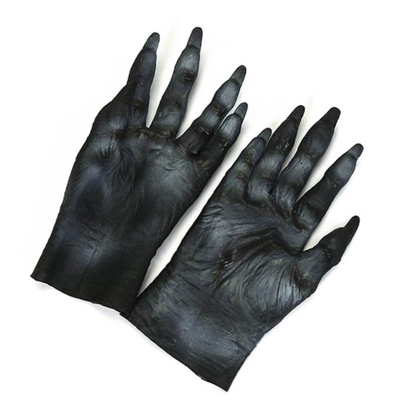 Latex Zombied Gloves Scary Moster Gloves Werewolfs Gloves Zombied Hand Gloves Horrific Demons Gloves for Halloween