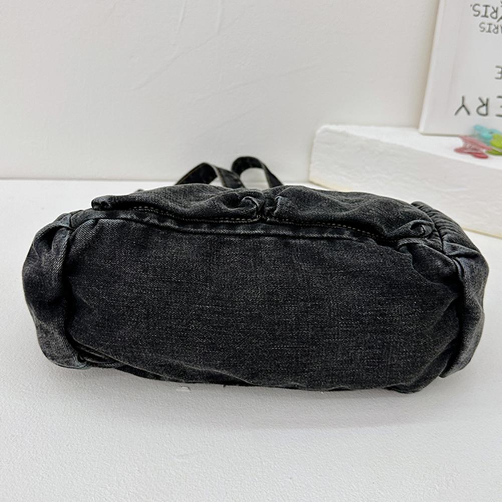 Women Simple Shopping Bag Fashion Shoulder Bag Multifunction Denim Chic Hobo Bag