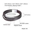 Men's Trendy Stainless Steel Multilayer Leather Magnetic Buckle Bracelet