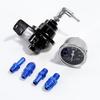 Adjustable Fuel Pressure Regulator Car Accessories Vehicle Refitting Fuel Supercharger Universal with Gauge Kit Blue/Red/Black