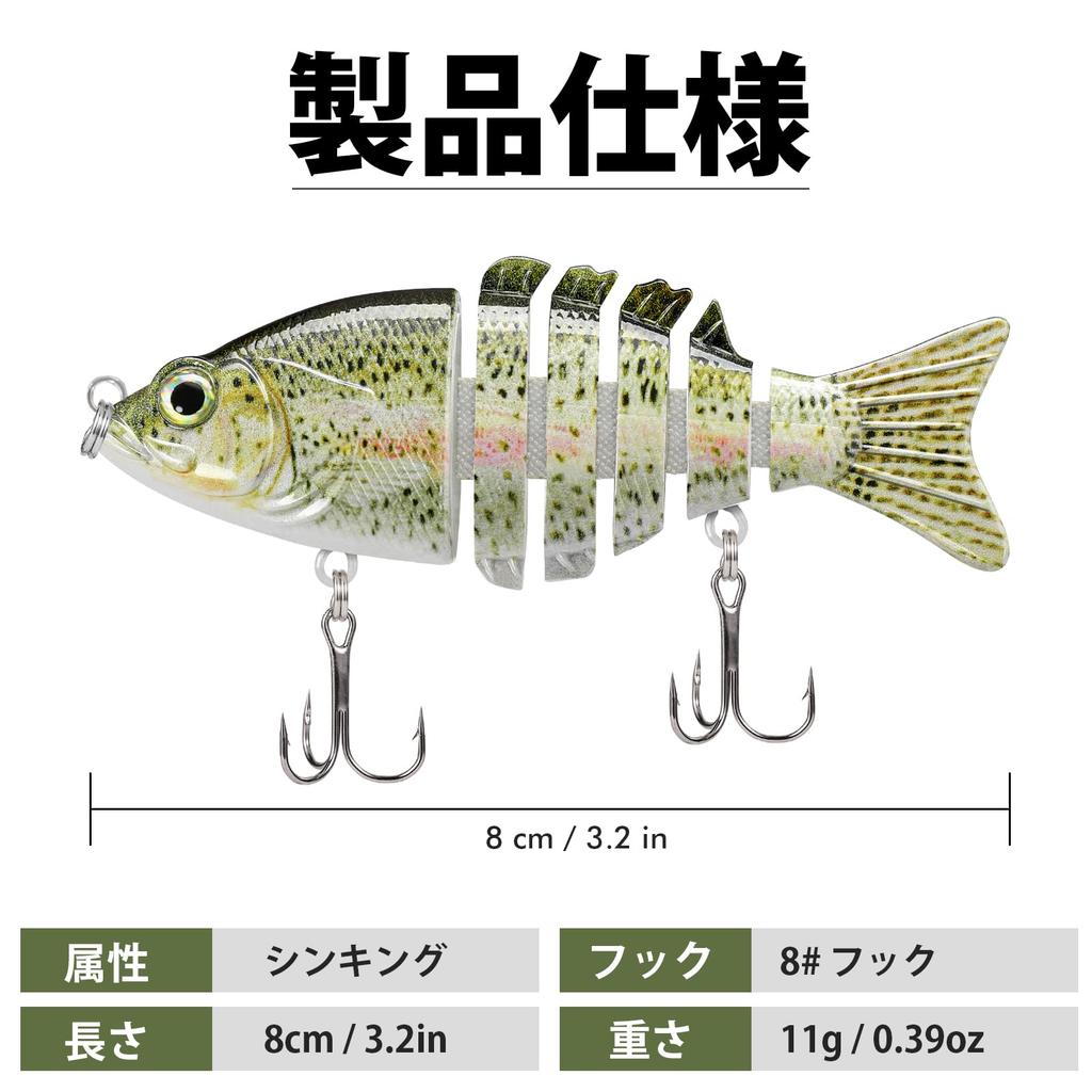 TRUSCEND Fishing Saltwater Freshwater Fishing Suitable for Spanish and Various Other Fish [6-Joint Design] Lure, 11g, 3-Pack, Lifelike, & Minnow,