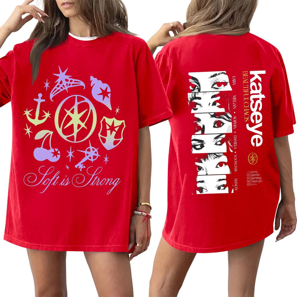 Dam T-shirt med tryck och rund hals och korta ärmar