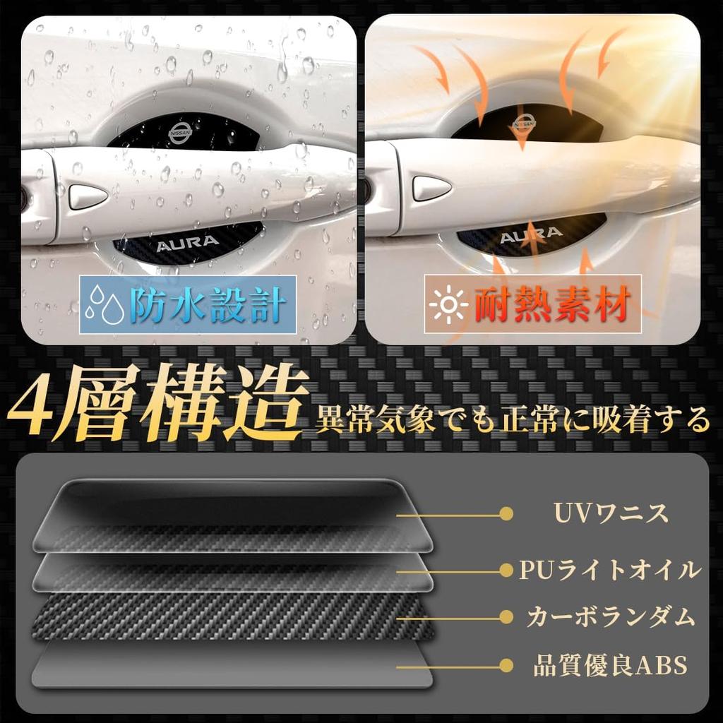 Strong Carbon Fiber Door Handle Protectors for Land Cruiser 200 and 300 Door Door Knob Covers with Exclusive Handle Scratch Easy Universal Includes