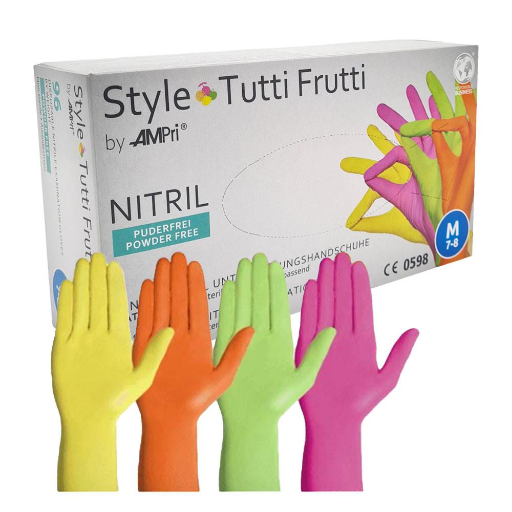 Nitrile Gloves Colorful Ampri Style Tutti Frutti 96 Pieces