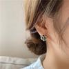 Girls Retro Flower Black Rhinestone French Stud Earrings Zinc Zinc Alloy Camellia Earrings Fashion Jewelry