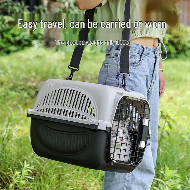 Lightweight Portable Cat Travel Cage - Breathable and Compact Pet Carrier