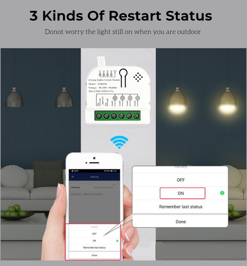 Tuya Mini Zigbee Smart 4-Way Circuit Breaker Module, Alexa Compatible