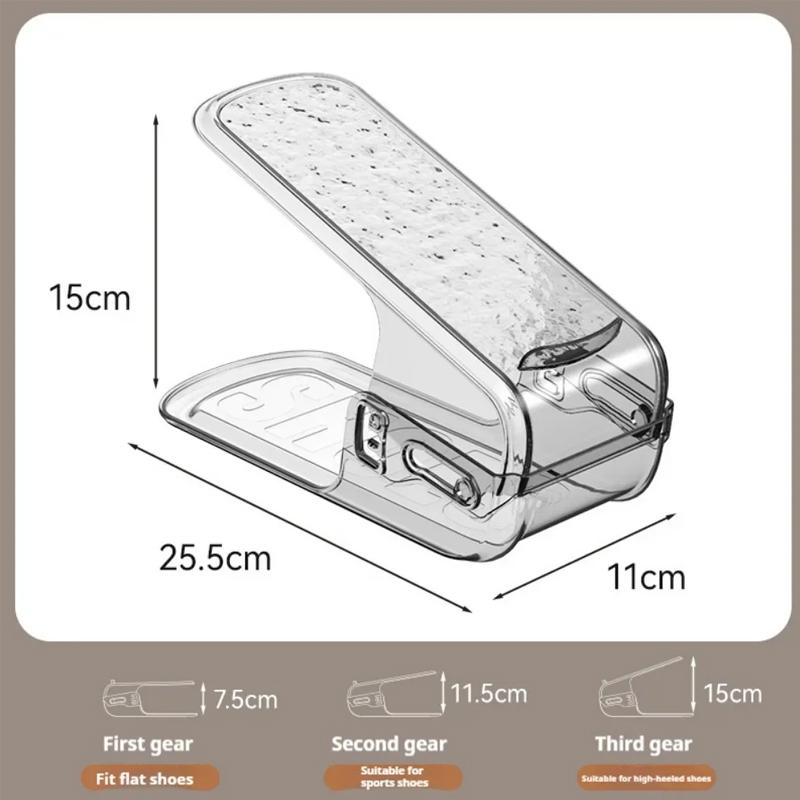 Double-layer Adjustable Shoe Organizer Space Saving Footwear Support Slot Cabinet Closet Stand Shoes Storage Rack Shoebox