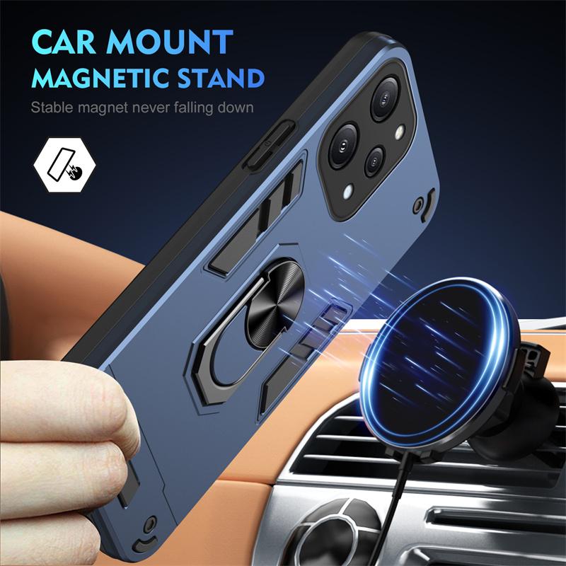 Funda For Xiaomi Redmi 12 4G 5G Case Camera Protect Armor Shockproof Phone Case For Redmy 12 Redmi12 Magnetic Holder Ring Cover