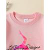 Turnerin Silhouette Rosa Glitzer Kunst Design Mädchen Rundhals Mode Sweatshirt, Herbst und Winter Westlicher Stil Oberteil, Langarm Verbundstoff