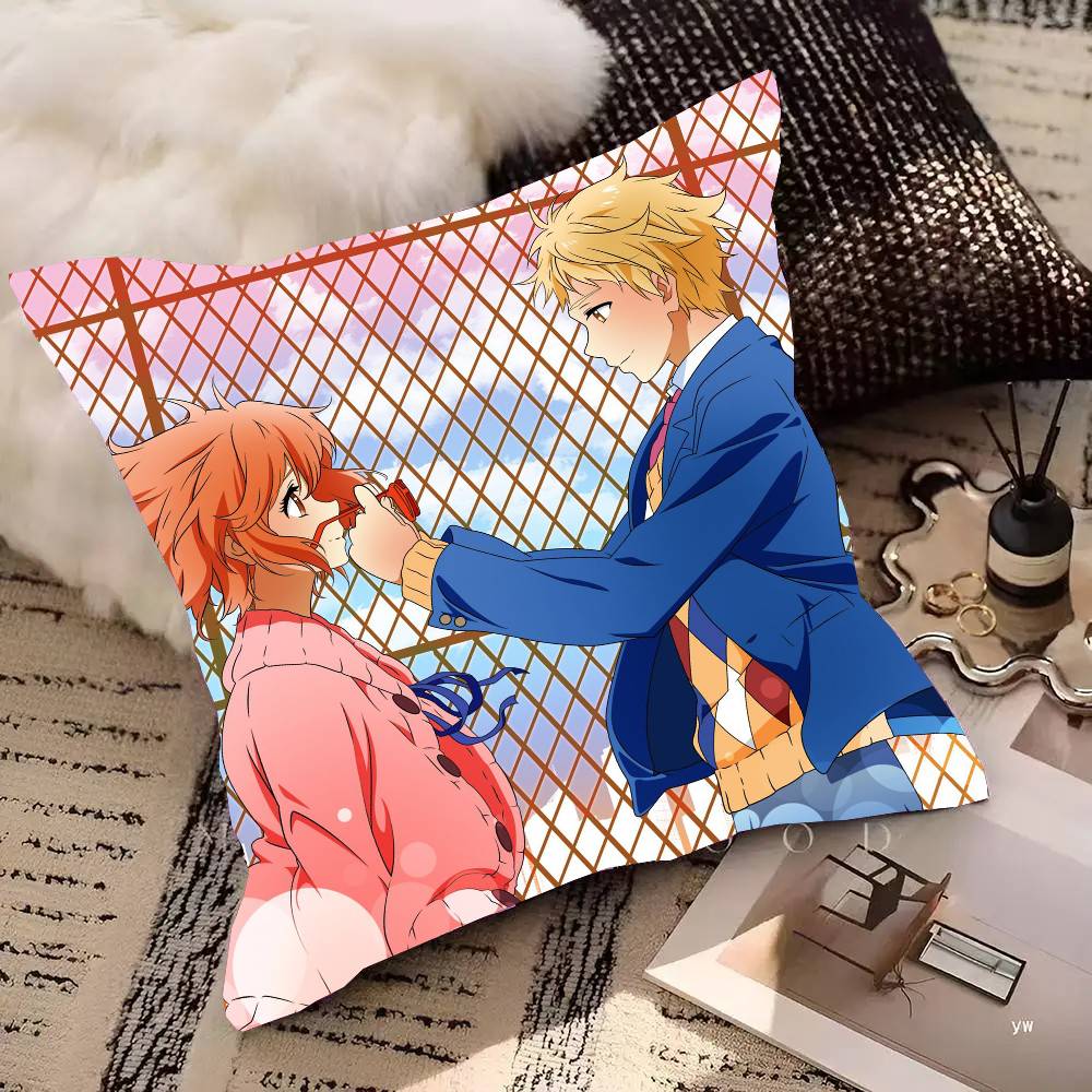 Kyoukai No Kanata Animation Pillow Case Fashion Square Pillowcase Bedroom Sofa Room Ins Decoration Leisure