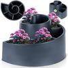 Raft pentru flori de grădină din plastic negru spiralat, ghiveci mare de exterior