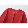 Spring new style six-button textured round-neck long-sleeve women's casual short knitted cardigan