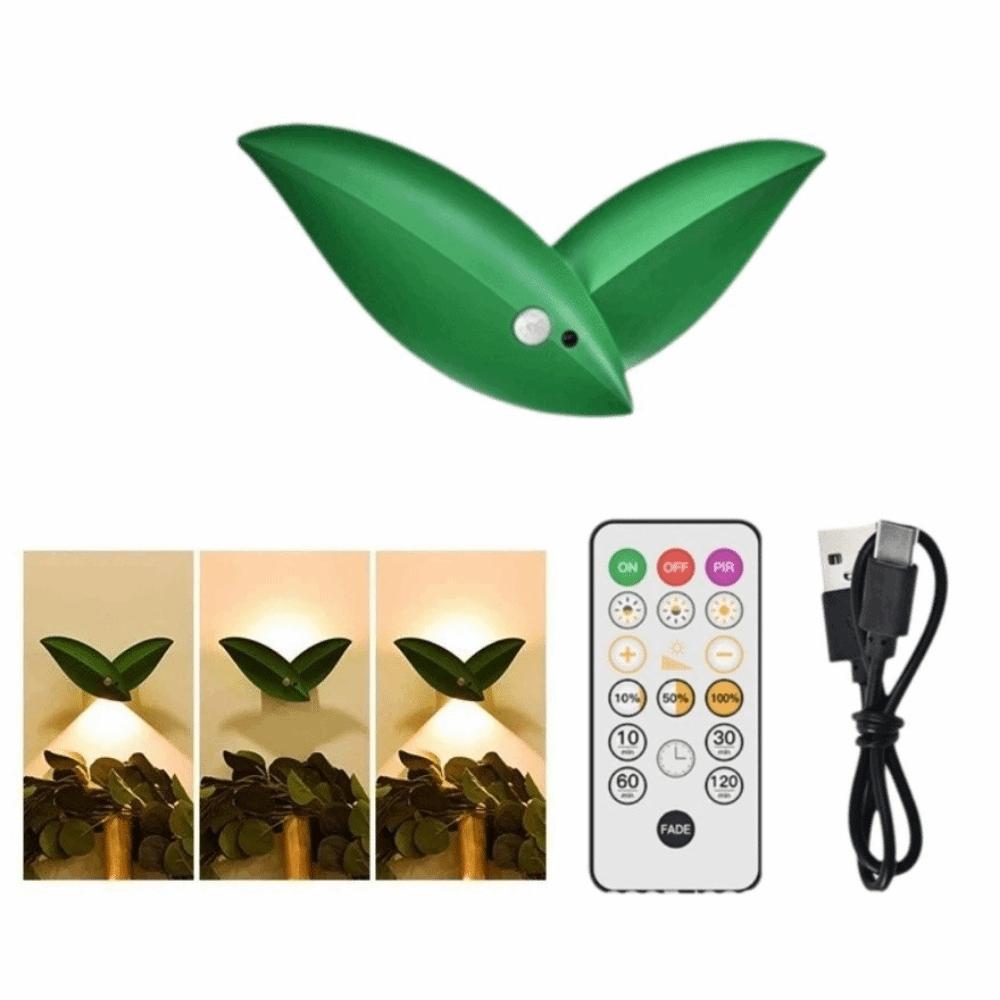 

Creative Willow Leaf Wall Lamp Motion Sensor USB Rechargeable LED Induction Lamp Dimmable Decorative Lighting