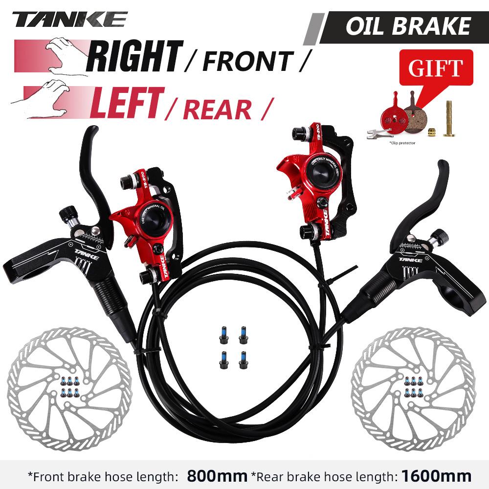 TANKE MTB Hydraulic Disc Brake Set 160mm Oil Pressure CNC Caliper Clamp Front Rear A/B-Pillar Handle Bicycle Upgrade Parts