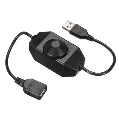 Uxcell LED Strip Dimmer 5V DC USB Buchse auf Stecker Verlängerungskabel mit Drehschalter-Controller für LED-Streifen Schwarz Schalter, Lichter,