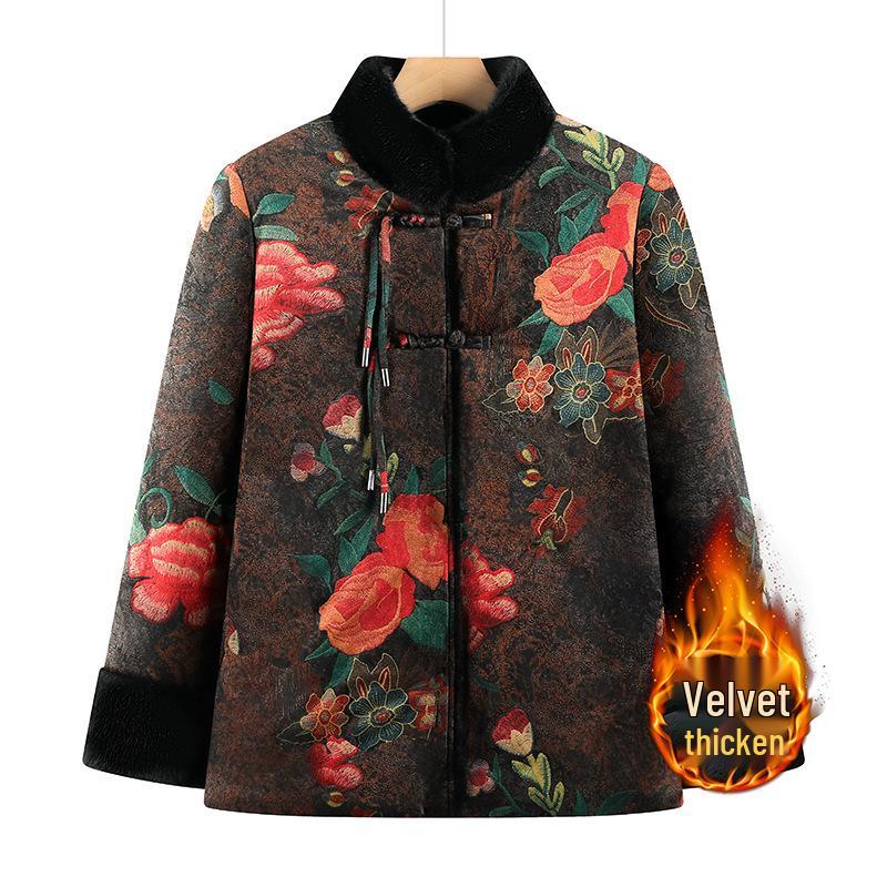 

Stylish and Warm Fleece-Lined Winter Coat for Women XL [recommended under 52.5 kg] кавовий