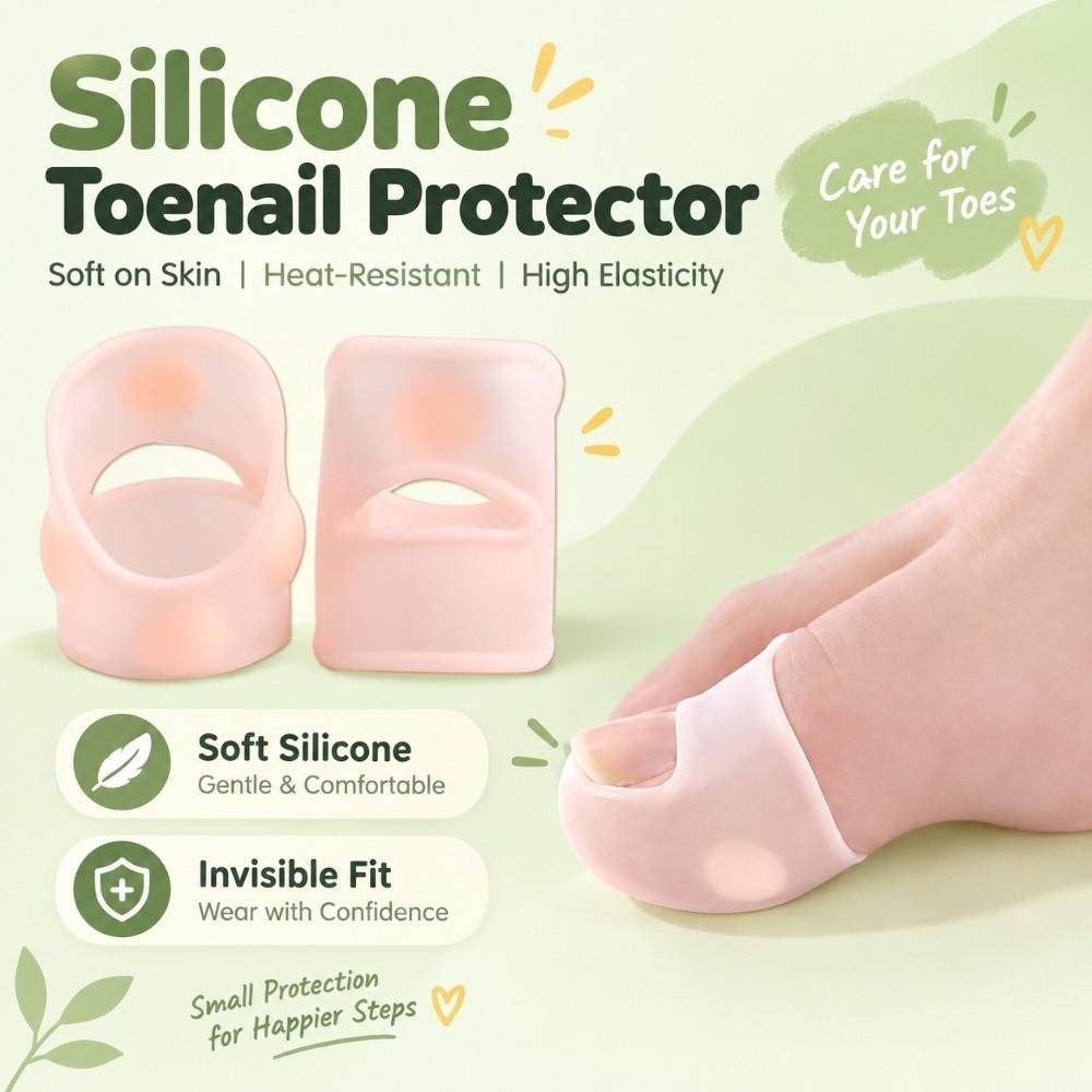 1 Pair Elastic Toenail Protector Sleeve Silicone Toe Alignment Support Bunion Corrector Home